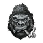  MINI BÖSER GORILLA ZIGARRE 60x80mm Aufkleberbogen