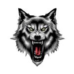 Planche de stickers MINI WOLF HEAD 60x80mm