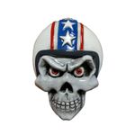 Emblème 3D SKULL HELMET BLANC