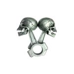 Emblème 3D SKULL PISTON ARGENT
