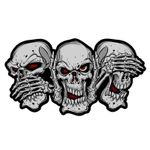 Planche de stickers MINI SEE SPEAK HEAR NO EVIL SKULLS 60x80mm