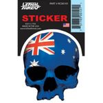 Planche de stickers MINI TETE MORT DRAPEAU AUSTRALIE 60x80mm