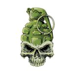 Planche de stickers MINI TETE MORT GRENADE 60x80mm