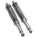 Amortisseur REGLABLE CHROME ENTRAXE 330mm DIAMETRE FIXATION SUPERIEUR 10mm INFERIEUR 8mm PAIRE