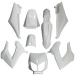 Kit carénage CARROSSERIE-CARENAGE 50 A BOITE ADAPTABLE DERBI 50 SENDA 2000+2010 BLANC BRILLANT (KIT 8 PIECES) -P2R-