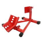  BLOCK - FRONT WHEEL CHOCK AUTO - ADJUSTABLE LOCKING COMPATIBLE 16 to 21 RED STEEL Wheel lock