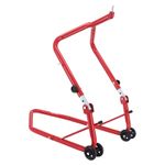 Béquille LEVE - BEQUILLE STAND AVANT FIXATION SOUS TE FOURCHE ACIER ROUGE HAUTEUR REGLABLE 67 à 88 cm