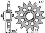  Steel Standard 2078 - 525 Gearbox output pinion