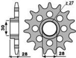  Standard Stahlriztel vorne 2148 - 525 Ritzel für den Ausgang des Getriebes