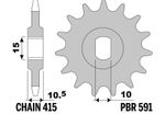 Pignon de sortie de boite acier standard - 415 11 dents