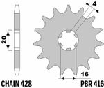Pignon de sortie de boite acier standard - 428 12 dents