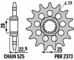 Pignon de sortie de boite acier standard - 525 17 dents