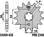Pignon de sortie de boite acier standard - 428 14 dents