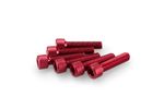 Kit Visserie Carénage En Aluminium Anodisé Rouge Blister 6 vis allen M6x25mm
