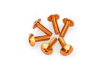 Kit Visserie Carénage En Aluminium Anodisé Bulles Orange 6 Vis M6x20 Tête diamètre 13,9mm