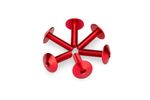 Kit Visserie Carénage En Aluminium Anodisé Bulles Rouge 6 Vis M5x15 Tête diamètre 13,9mm