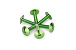 Kit Visserie Carénage En Aluminium Anodisé Bulles Vert 6 Vis M5x15 Tête diamètre 13,9mm