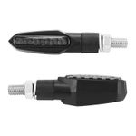 Clignotant UNIVERSEL XRUN 3 12 LEDS TEMOINS 3 BASE ABS FUME - L 63mm - H 18mm 22mm HOMOLOGUE CE PAIRE
