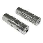 Repose-pieds PILOTE ROND MOLETE ALU CHROME