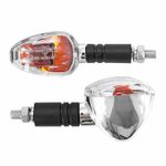 Clignotant UNIVERSEL PYRAMIDE A AMPOULE BA15S BASE ABS TRANSPARENT - CHROME LONGUE L 95mm - H36mm 52mm HOMOLOGUE CE PAIRE