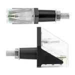 Clignotant UNIVERSEL WING 3 LEDS BASE ABS TRANSPARENT MAT L 62mm - H 20mm 52mm PAIRE