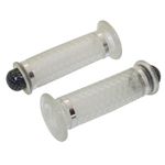 Poignées de guidon SCOOTER - 50 A BOITE DOME TRANSPARENT - CARBONE CLOSED END PAIRE