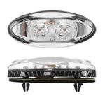 Clignotant UNIVERSEL MINI OVALE 2 LEDS TRANSPARENT - CARBONE L 60mm - H 25mm 15mm HOMOLOGUE CE PAIRE