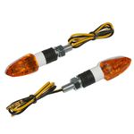 Clignotant UNIVERSEL MICRO FLECHE A AMPOULE ORANGE - BLANC L 54mm - H 20mm 22mm HOMOLOGUE CE PAIRE