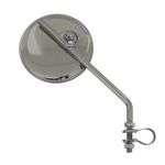 Rétroviseur UNIVERSEL VINTAGE ROND ACIER CHROME REVERSIBLE REGLABLE EN HAUTEUR DIAM 100mm