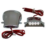 Eclairage de plaque DECO SOUS TABLIER CHROME LEDS BLANCHES L 58mm - H 27mm 60mm LA PAIRE