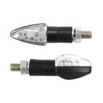 Clignotant UNIVERSEL MICRO FLECHE 8 LEDS TRANSPARENT - L 55mm - H 20mm 23mm HOMOLOGUE CE PAIRE