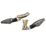 Clignotant UNIVERSEL MINI CAP 12 LEDS TRANSPARENT - CARBONE L 63mm - H 22mm 28mm PAIRE HOMOLOGUE CE