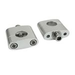 Pontet de guidon UNIVERSEL STANDARD ALU DIAM 22,2mm ENTRAXE 35mm ARGENT VIS INOX M7 H45 x L53 l20 mm PAIRE