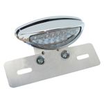 Feux arrière FEU 50 A BOITE SUR PLATINE OVALE TRANSPARENT - CHROME LEDS 32 ROUGES - 4 BLANCHES HOMOLOGUE CE