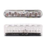 Clignotant UNIVERSEL BARETTE MINI 12 LEDS TRANSPARENT - L 40 mm - H 8 mm 13 mm HOMOLOGUE CE PAIRE