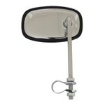Rétroviseur UNIVERSEL VINTAGE RECTANGLE ACIER CHROME REVERSIBLE H111mm,L66mm DIAM COLLIER 22mm
