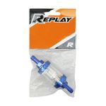  CYLINDRISCHE ALU DIAM 6mm TRANSPARANT - BLAUW Benzinefilter