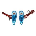 Clignotant DECO GOUTTE EAU FENDER TRANSPARENT - BLEU AMPOULE ORANGE L 62mm - H 18mm 22mm PAIRE