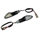 Clignotant UNIVERSEL TRIANGLE 12 LEDS BASE ABS TRANSPARENT - COURTE L 69mm - H 24mm 20mm HOMOLOGUE CE PAIRE