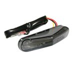 Feux arrière FEU 50 A BOITE - MOTO TRIANGLE LUXE FUME LEDS STOP LONG 82mm - LARGE 40mm - HAUT 20mm HOMOLOGUE CE