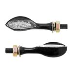 Clignotant UNIVERSEL SMILE MOUTH 15 LEDS BASE ALU TRANSPARENT - L 63mm - H 18mm 22mm HOMOLOGUE CE PAIRE