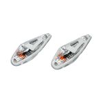 Clignotant DECO GOUTTE EAU WING TRANSPARENT - BLANC AMPOULE ORANGE L 62mm - H 23mm 18mm PAIRE