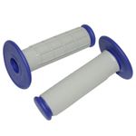  OFF ROAD CROSS KRATON GRAU - BLAU 115mm - CLOSED END PAAR Lenkergriffe