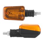 Clignotant UNIVERSEL RECTANGLE A AMPOULE BAX9S ORANGE - BASE COURTE L 81mm - H 38mm 37mm HOMOLOGUE CE PAIRE