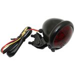 Feux arrière FEU 50 A BOITE - MOTO ROND ACIER ROUGE - LEDS STOP POSITION 8 ROUGES HOMOLOGUE CE