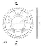  Cour RFE - 743 43 - BLK 50 - 32152 43 50613 - 43 - Sort 43 tænder Kronhjul