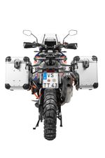  ZEGA Evo X mit Offset 45/45 - Grauer Halter inklusive - Grau eloxiert Seitenkoffer