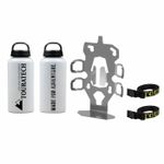 Kit de fixare Bagajerie ZEGA Evo Support accessoires porte bidon double deux gourdes - Argent
