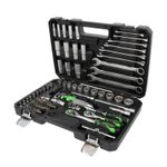  Set with accessories 1/4"+3/8", 91 pcs Socket