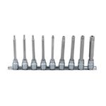 Douille Jeu de douilles tournevis 3/8'', TORX percé, 9 pcs